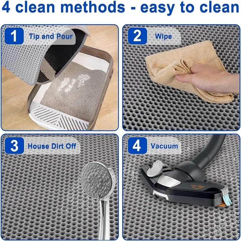 Cat Litter Mat Double Layer Waterproof Urine Proof Trapping Mat Easy To Clean Non-Slip Toilet Pad Cat Scratch Pad Large Foot Pad
