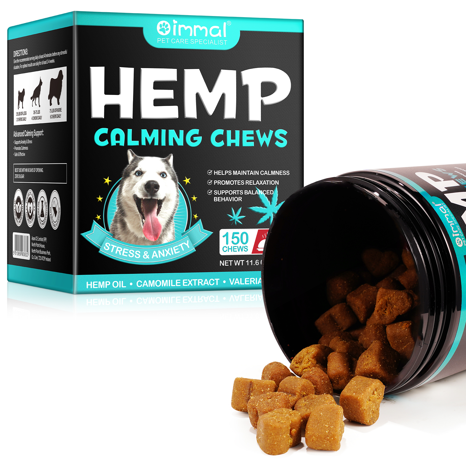 OIMMAI private label custom organic keep your pet calm dog pet food treats chews snacks,chicken duck flavor pet snacks