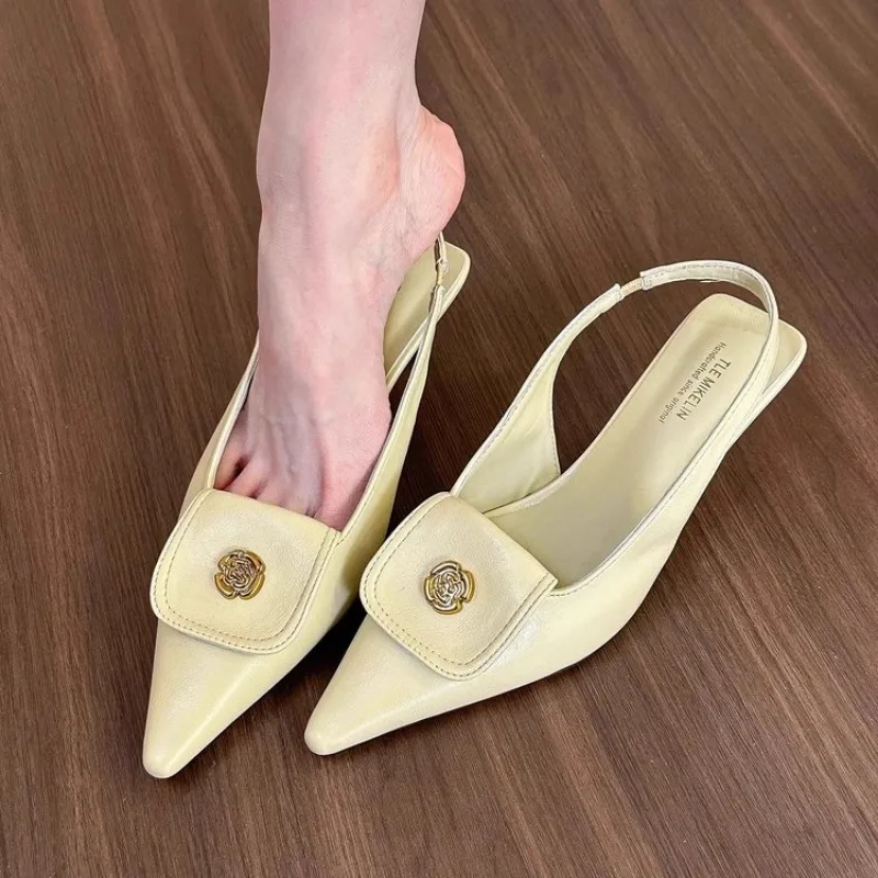 2025 new Designer Summer Elegant wer Pointed Toe High Sandals Women's Fine Stilettos Cat Heeled Single Shoes 5787