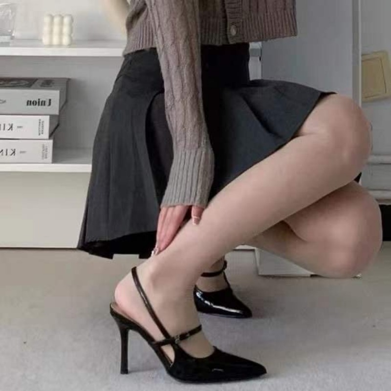 Toe Closed Sandals Comfort Shoes for Women Suit Female Beige High Heels Sexy Retro Stiletto Fashion Black 2024 Open High-heeled eec0 -heeled