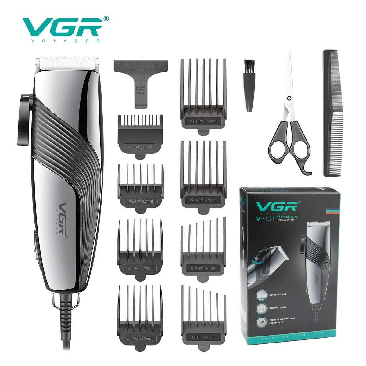 VGR Hair Clipper Professional Hair Cutting Machine Electric Hair Trimmer Household Haircut Machine Wired Clipper for Men V-121 W241227