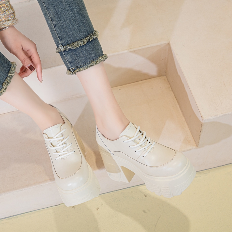 AIYUQI High Heels Women 2024 New Genuine Leather Lace-up Fashion Women Shoes 11cm Heels Platform Spring Shoes Women