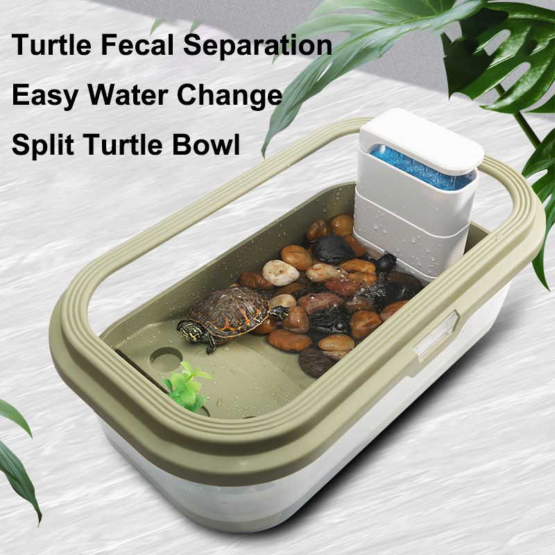 Turtle tank with sun drying platform for small turtle breeding Brazil turtle breeding box drainage basin climbing platform