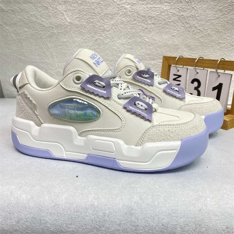 Women's thick soled height increasing versatile Hong Kong style sports and leisure shoes