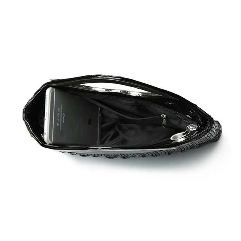 Ladiess Evening Clutch Purse and Handbag Luxury Designer Black Gold Silver Bag Sequin Shoulder Female Wedding 240903