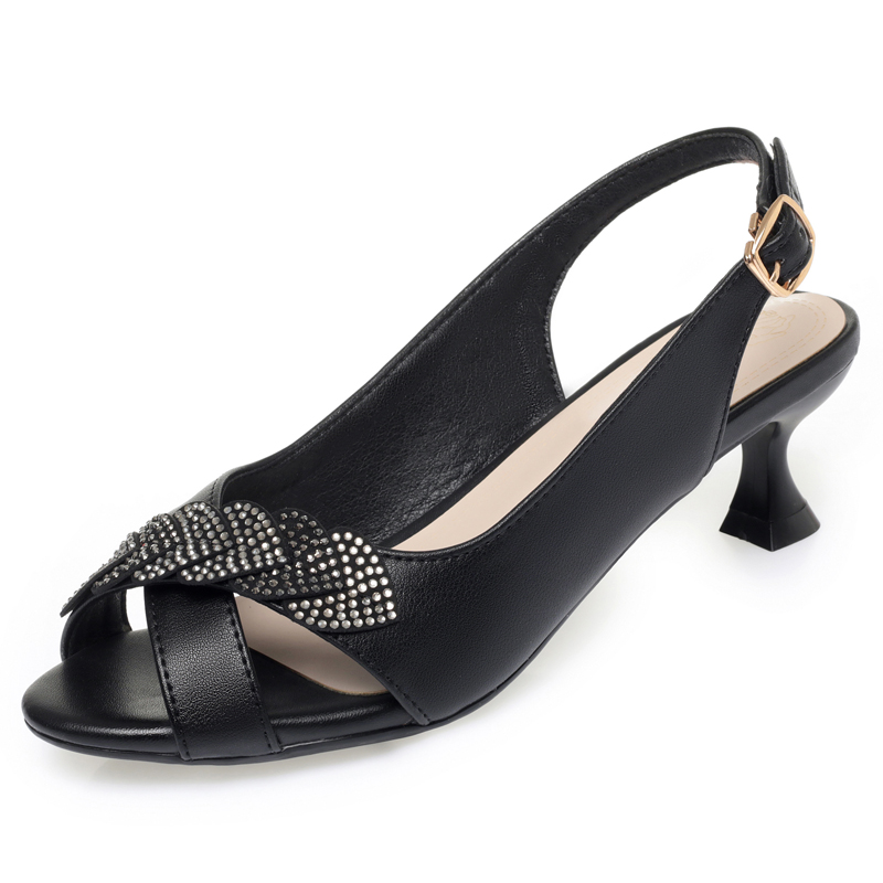 Summer AIYUQI 2024 New Genuine Leather Women Fish Mouth Fashion Large Size Sandals New Ladies b546