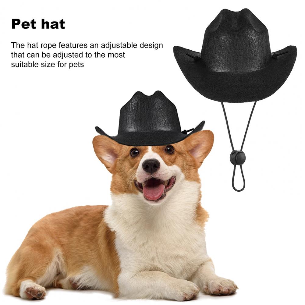 Western Style Pet Hat Pet Photo Prop Adjustable Western Style Pet Cowboy Hat for Dogs Cats Fashionable Cosplay Outfit for Pets