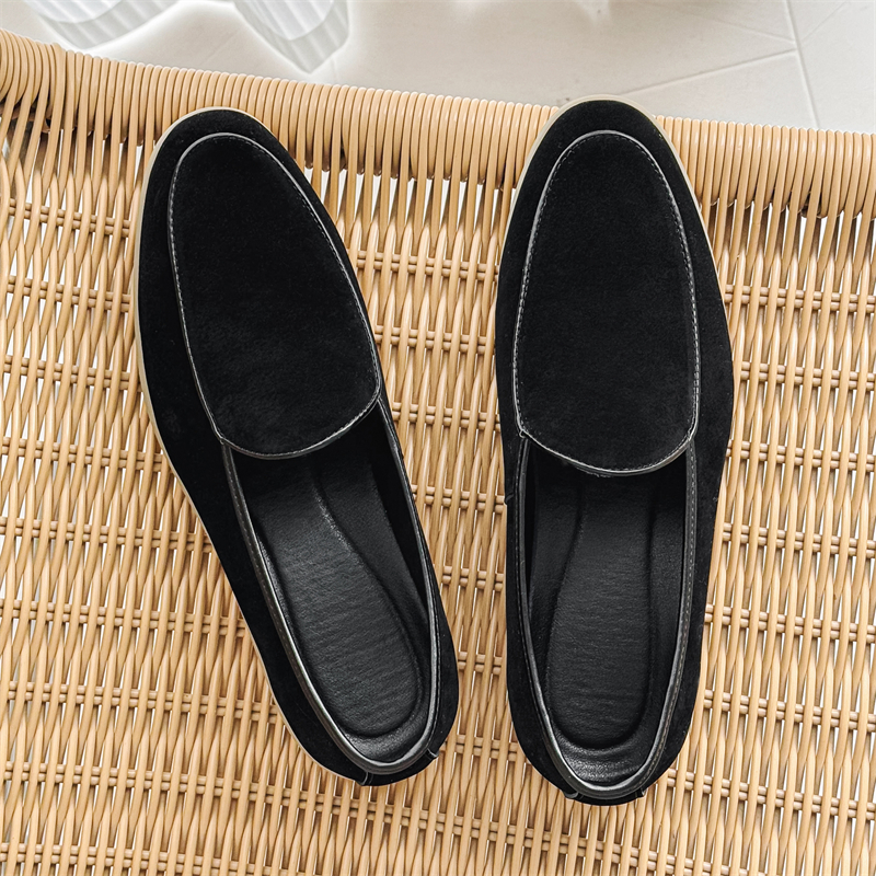 Fashion Men's Classic British Style Loafers Moccasins Men Casual Shoes Suede Leather Mens Light Comfortable Driving Flats c23