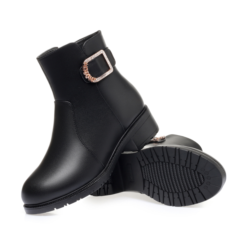 AIYUQI Women Ankle Boots 2024 New Large Size Women Winter Boots Non-slip Genuine Leather Women Snow Boots