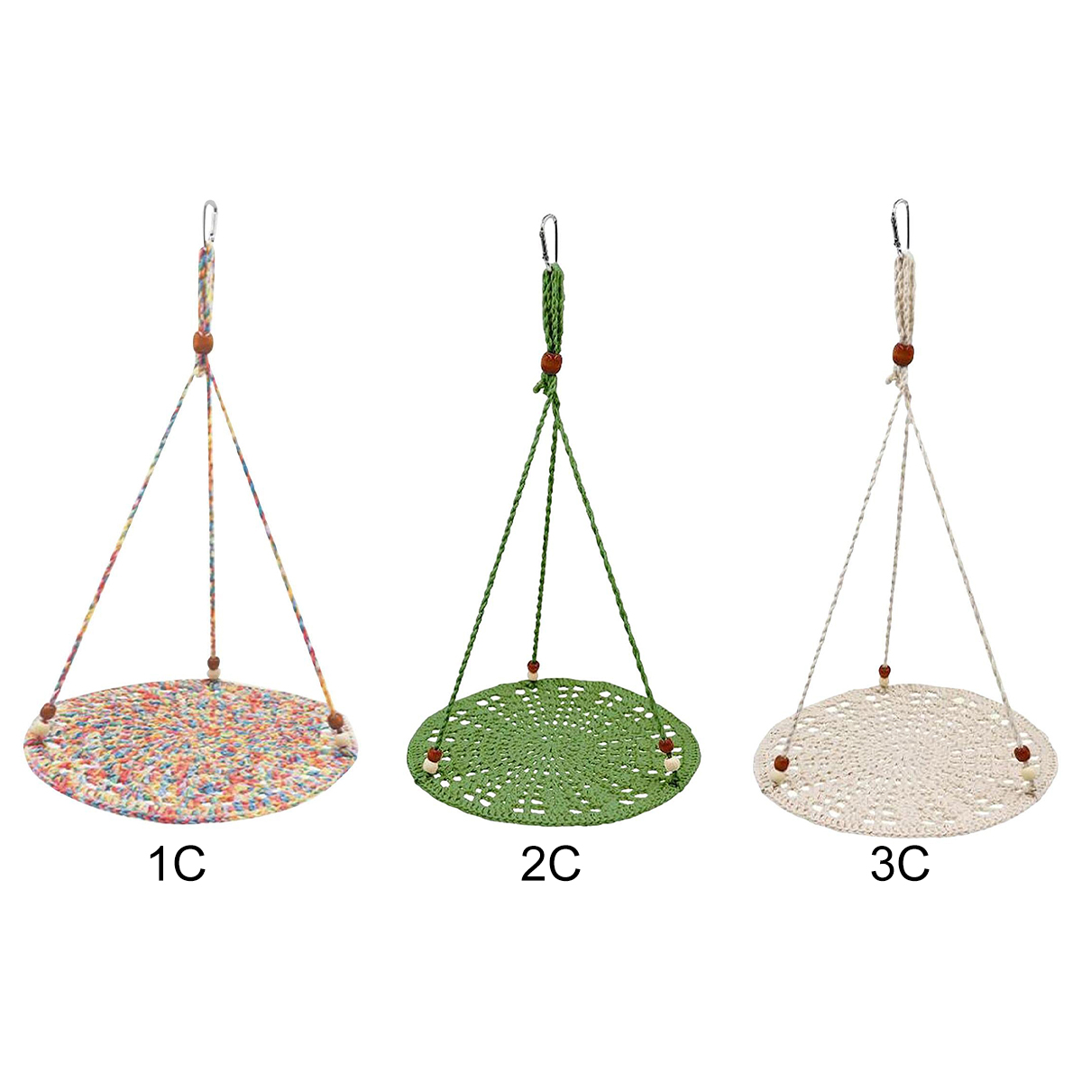 Reptile Lizard Hammock Cotton Ropes Hand Woven Iguana Hamster Swing Toy Round Bearded Dragon Hanging Sleeping Bed Mat