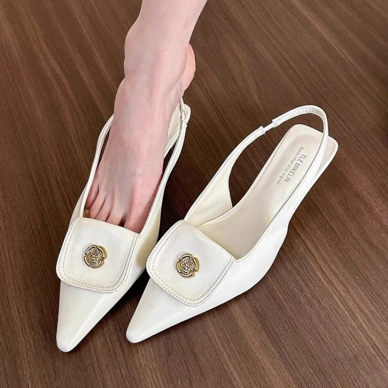2025 new Designer Summer Elegant wer Pointed Toe High Sandals Women's Fine Stilettos Cat Heeled Single Shoes 5787