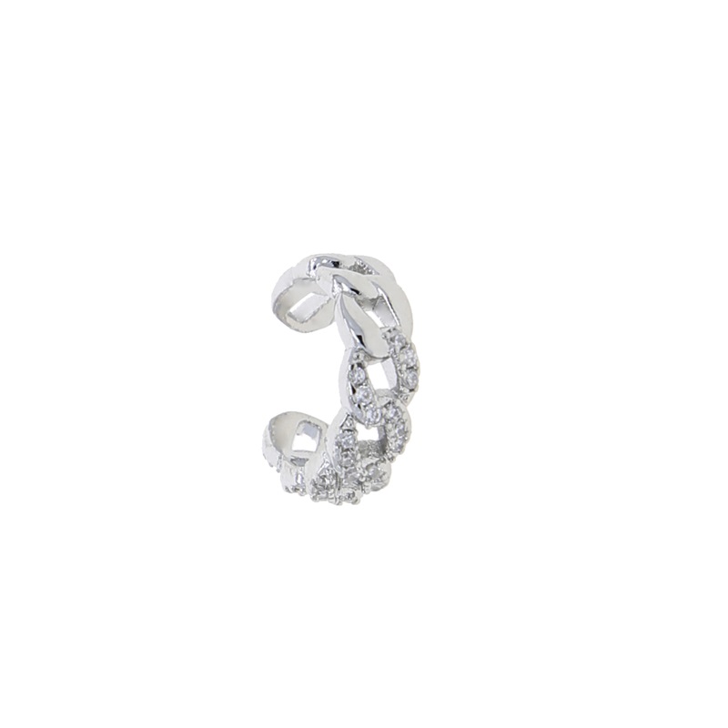 New Design 1 Piece Gold Silver Plated Mini Bling Cubic Zircon Birthstone No Piercing Hip Hop Ear Clip Earring Fashion Jewelry