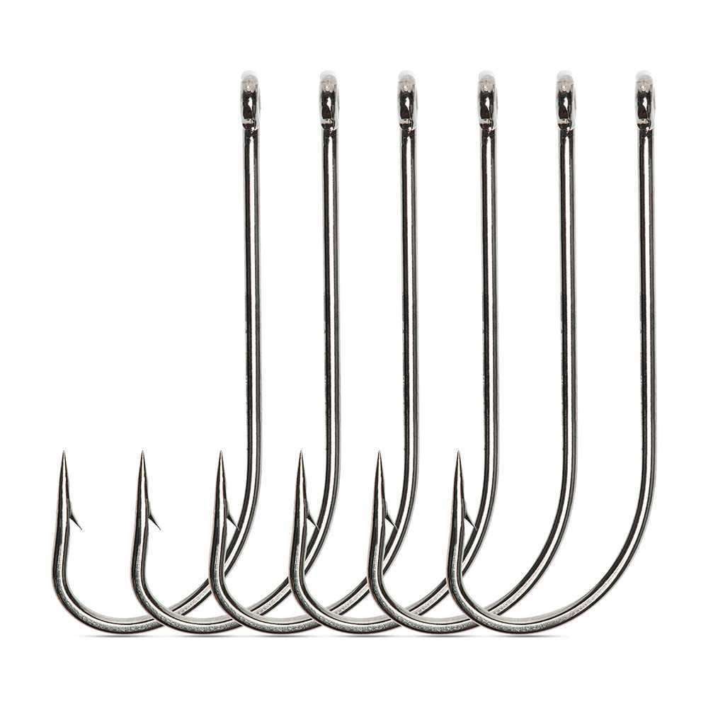 Gpture 50 pieces/batch Fish Hooks Long Handle High Carbon Steel Strip Stinger Hook Rings Ship Sharp High Sensitivity Fishing AccessoriesW240903