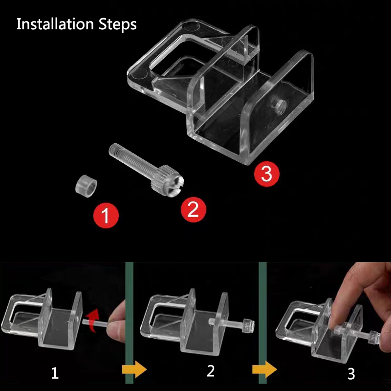 6Pcs Aquarium Fish Tank Anti-Jump Net Clamp Holder Plastic Transparent Fixed Clip Aquarium Cover Clips Aquarium Accessories