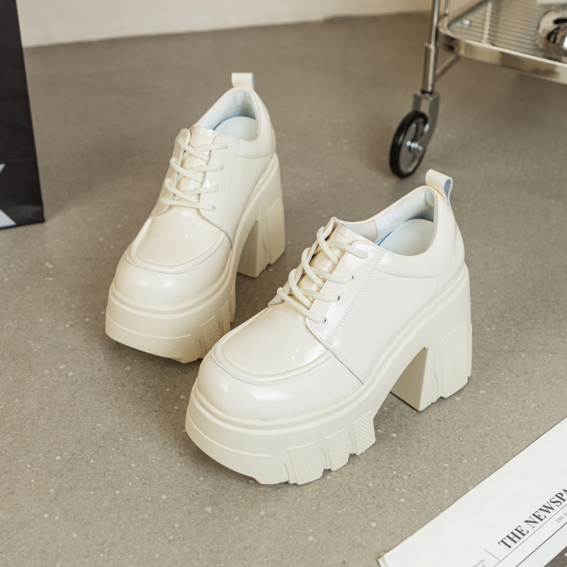 AIYUQI Women's High Heels Lace-up 2024 New Genuine Leather Platform Shoes Women Fashion 11cm High Women's Shoes