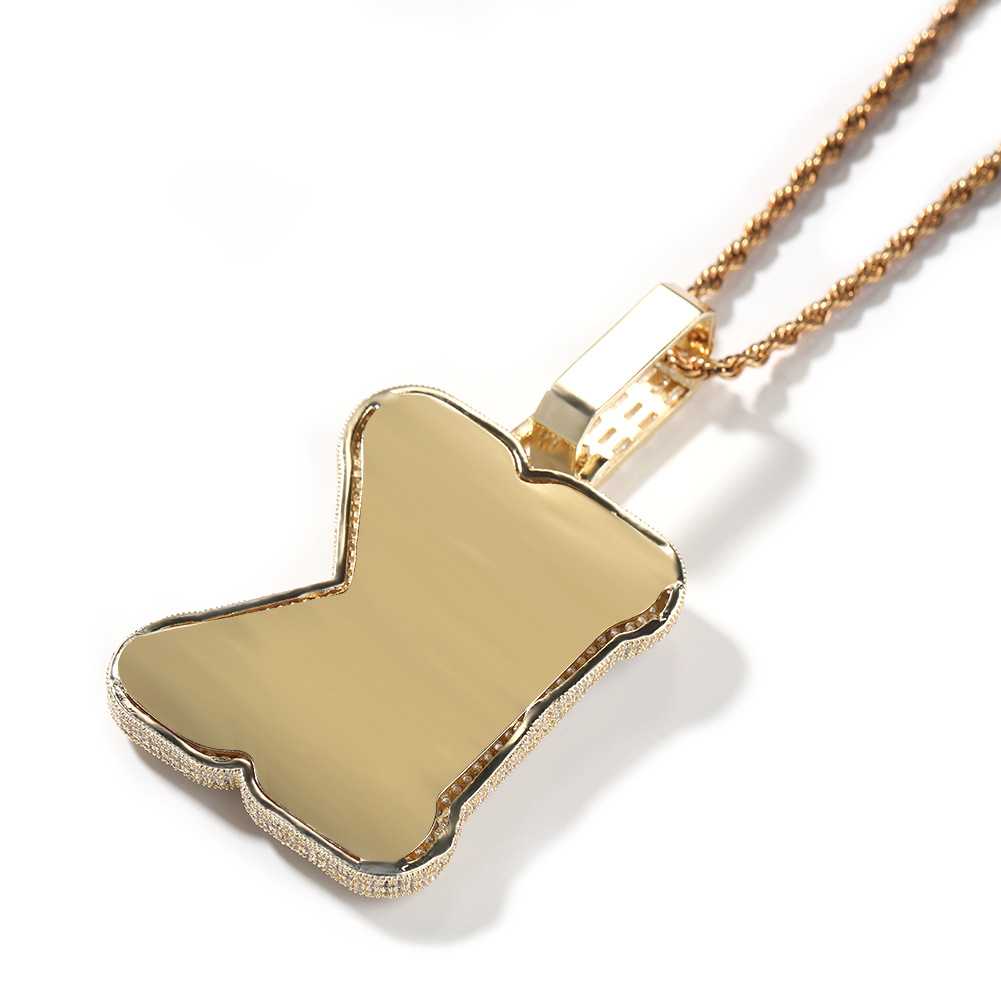 Custom Large A-Z 1 Letter Pendant Necklaces Full TopBling T Zircon Women Men Jewelry