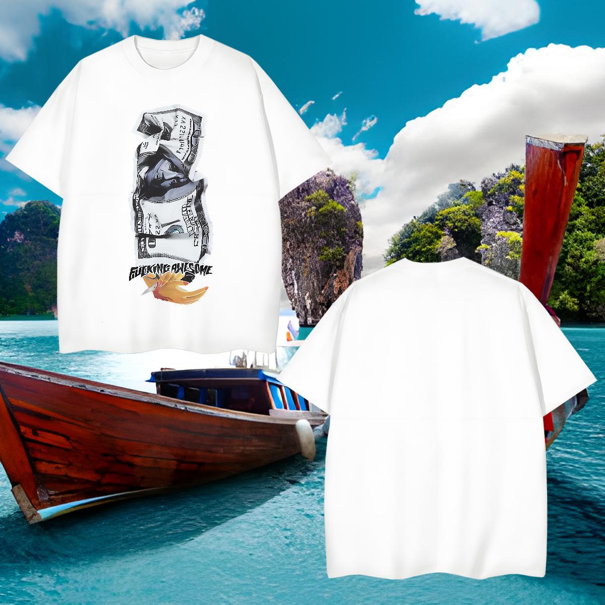 2024 Summer T Shirts Men Summer Casual Soft Men Clothes T-Shirt Polos DIY Logo Oversized Breathable Short Sleeve 100% Cotton 230g money