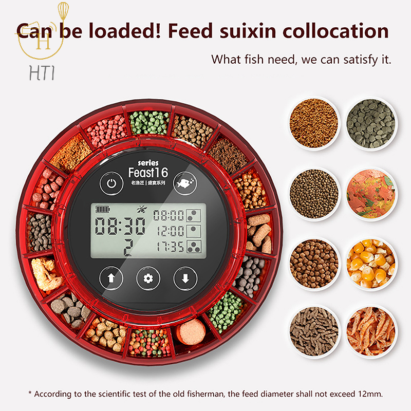 Automatic Fish Feeder For Aquarium Automatic Food Dispenser With Timer Rechargeable Timer Feeder With LCD Display