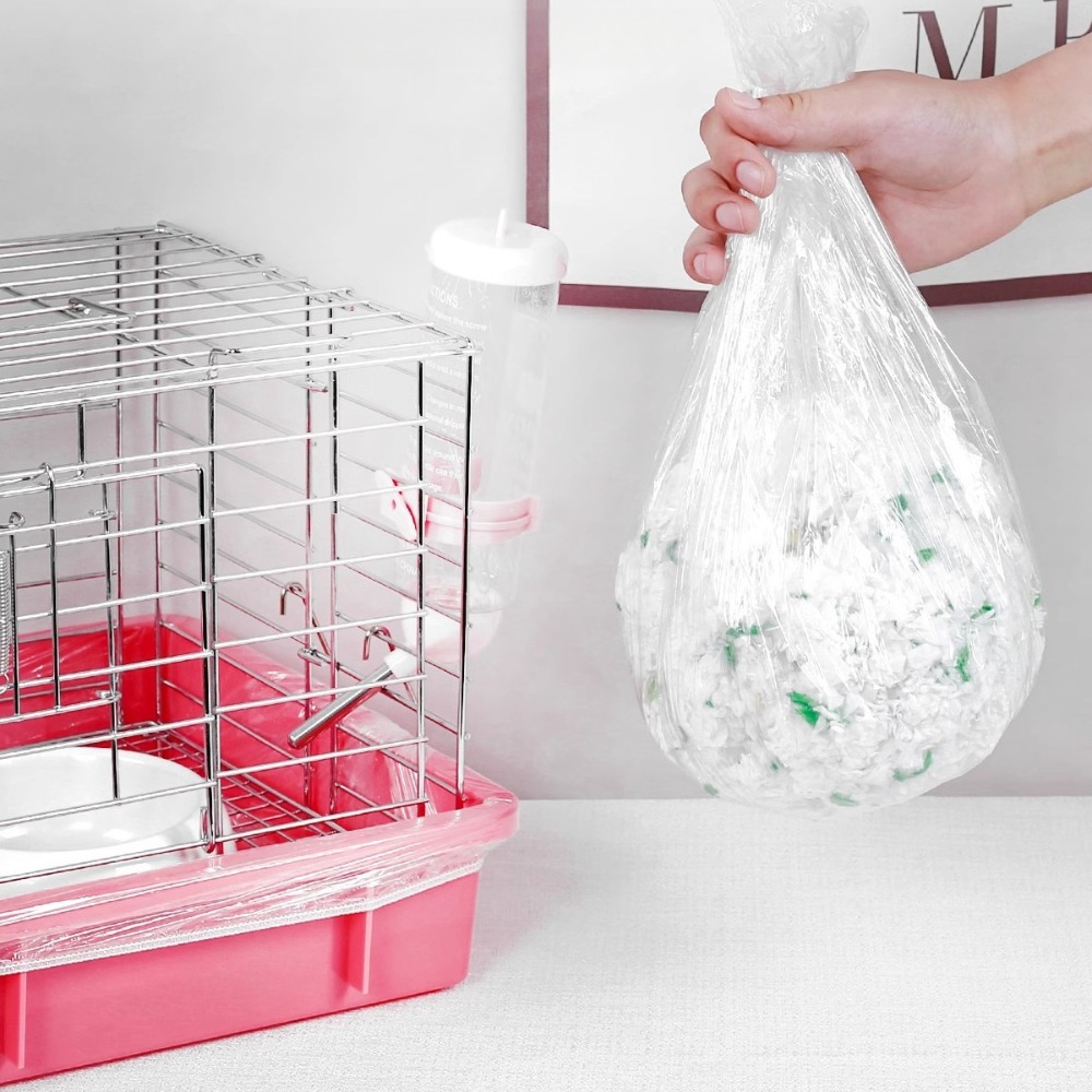 10pcs Durable Disposable Pet Tray Cover Transparent Elastic Film Cover XS/S/M/L/XL Rectangular Bird Cage Tray for Dog Cat