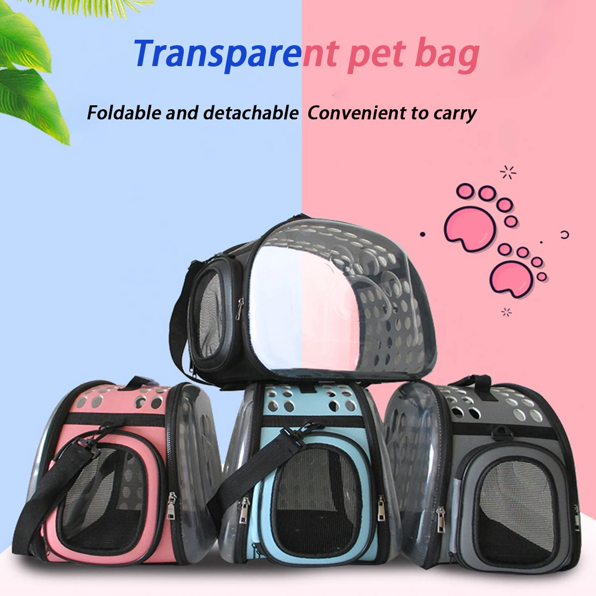 Pet Shoulder Bag Cat Carrier Outdoor Travel Breathable Handbag Puppy & Kitten Capsule Transparent Portable Shoulder Strap Bag