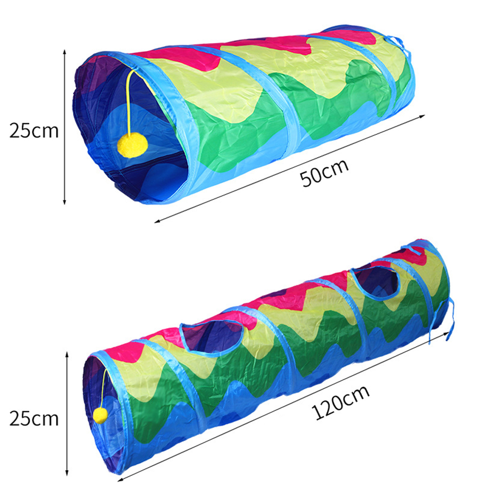 Cat Tunnel With Play Ball Cat Tubes for Indoor Collapsible Cat Play Tunnel, Kitty Tunnel Hole Toy for Kittens Rabbits Small Pets