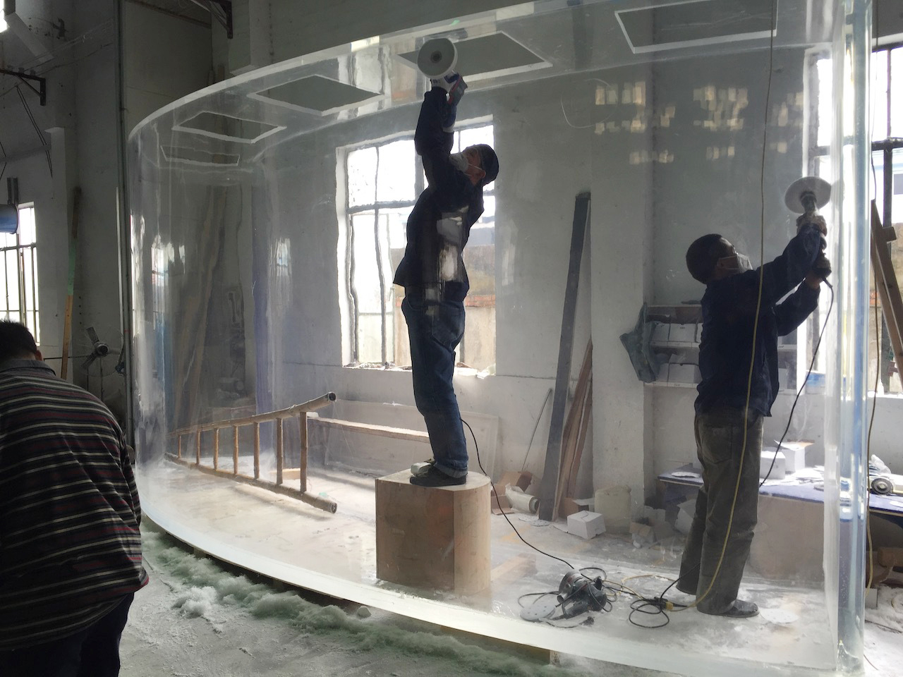 Acrylic Big Fish Tank Rectangle Plastic Grandview Acrylic Factory Custom Large Size Aquariums & Accessories Sustainable 100 MM