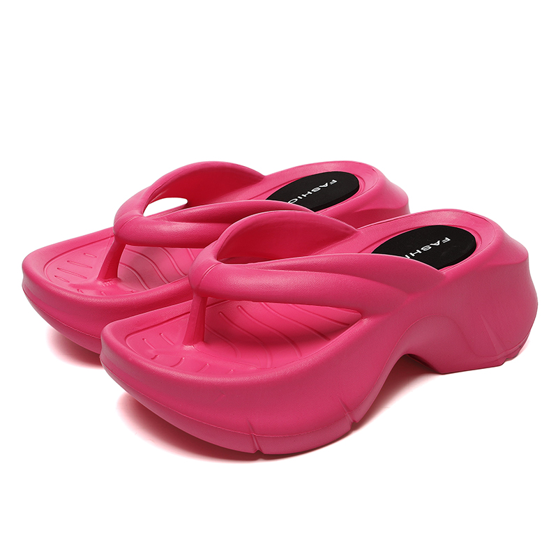 Chunky Platform Flip Flops for Women 2024 Summer Clip Toe Wedge Heel Sandals Woman Thick Sole Eva Non Slip Beach Slippers Slides