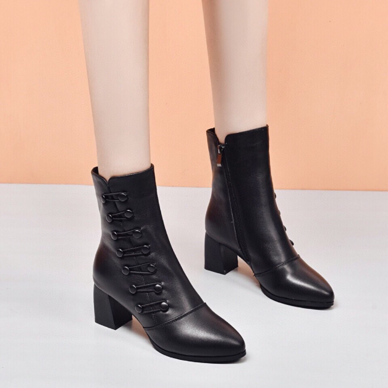 Brand Chunky 2024 New High Heels Shoes designer Sexy Women Ankle Boots Big Size botas mujer