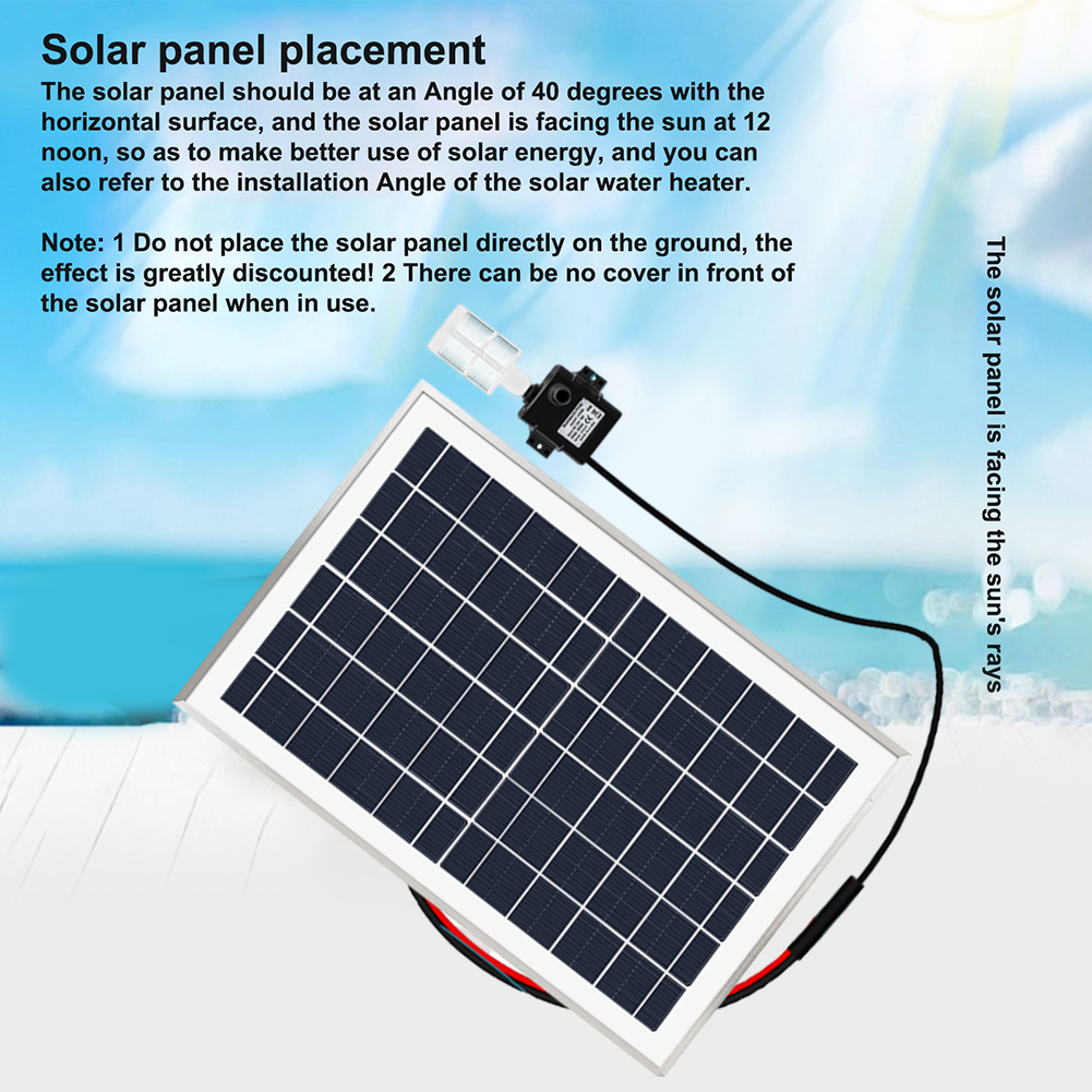 9V 10W Mounted Solar Panel Submersible Pump Solar Water Pump Circulating Fish Pond Filtration Oxygen Submersible Pumps