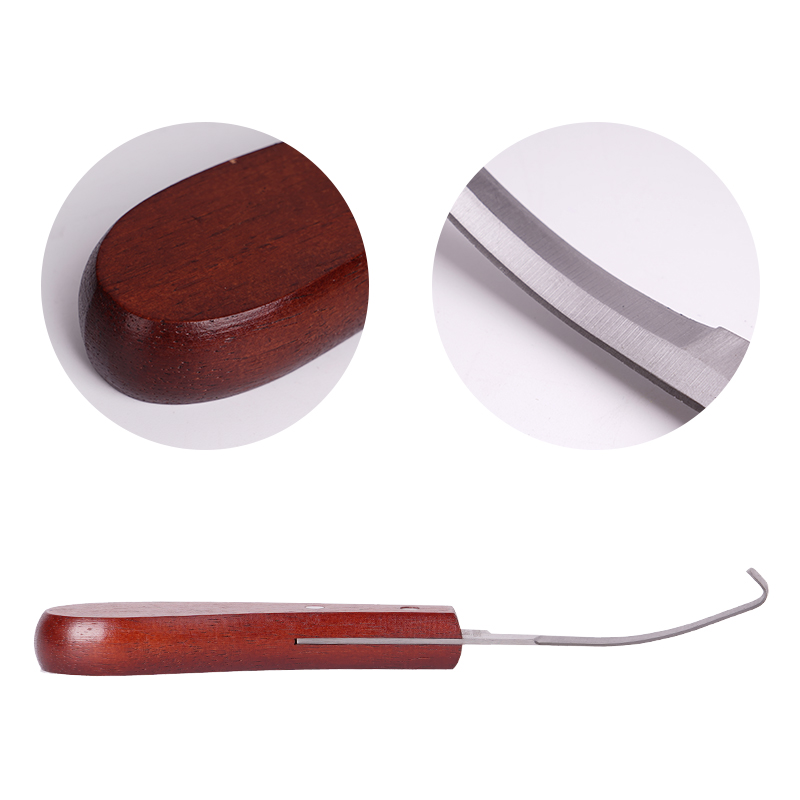 1Pc Horse Hoof Knife Stainless Steel Double Edge Blade Hoof Trimming Knives With Wooden Handle Cattle Sheep Hoof Trimming Tool