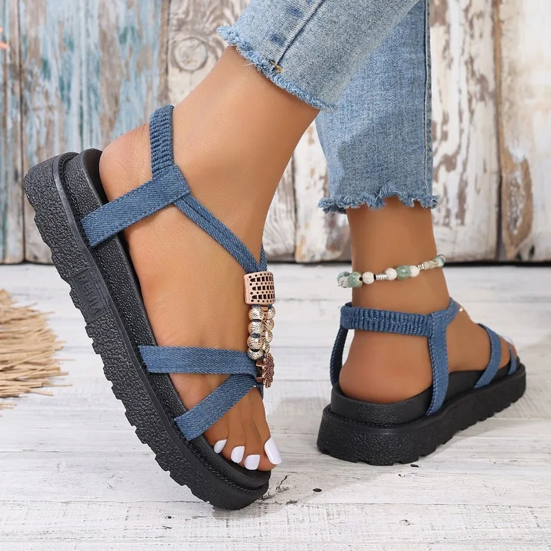2025 new Heels Beaded Mid Women Sandals Summer Sgback Slippers Designer Fashion Open Toe Flip ps Women's Pumps Slides edfb 's Pum
