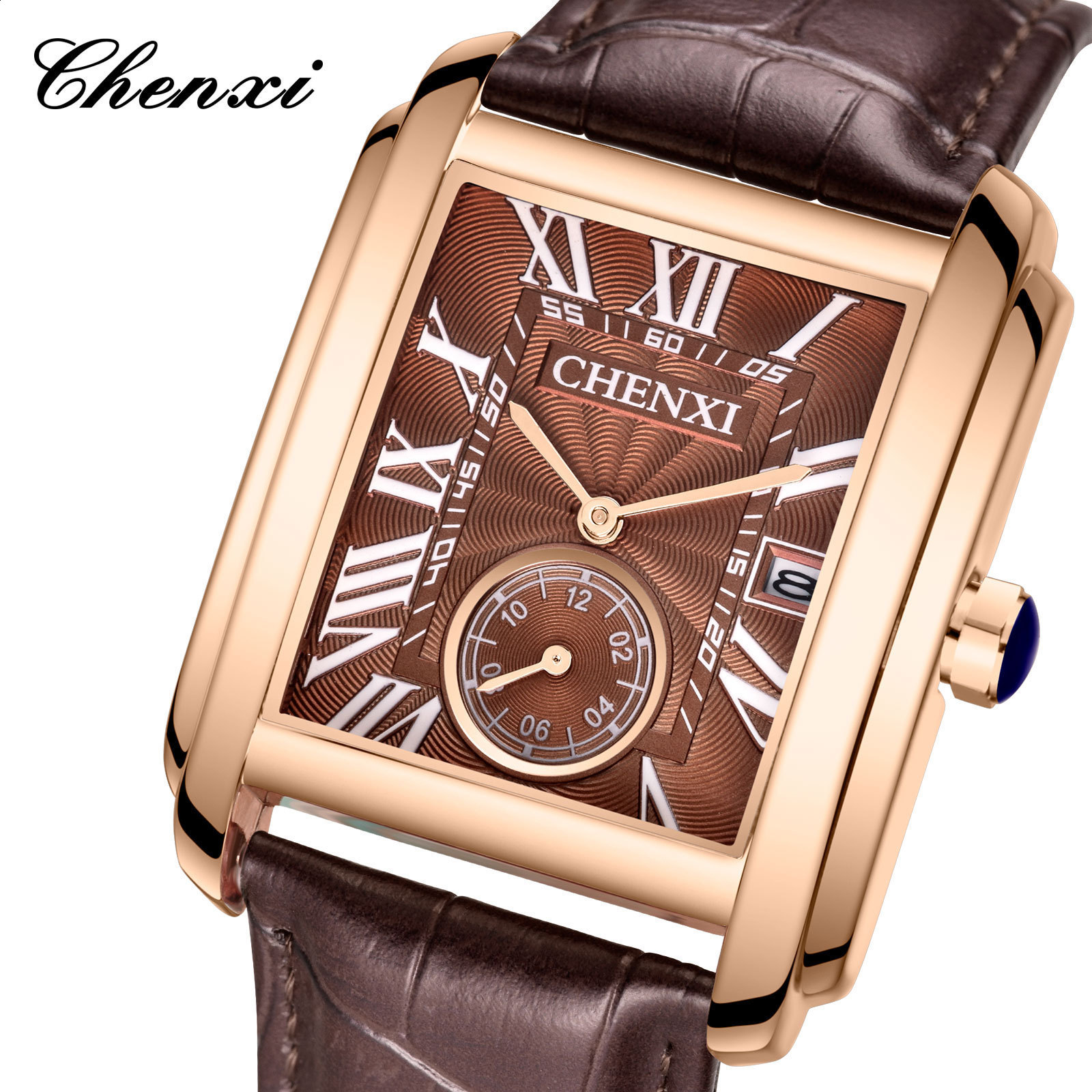 Fashion Lovers Watches Men Women Casual Leather Strap Quartz Watch Elegant Squar Retro Roman Numeral Scale Couple Watch Clock CX200720