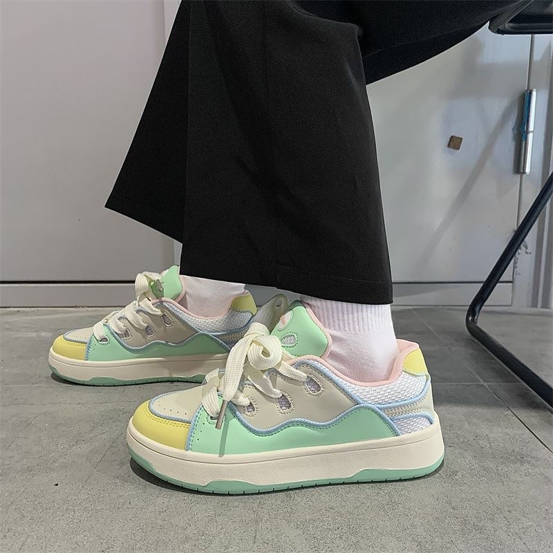 Women's Korean casual low cut color blocked sports board shoes