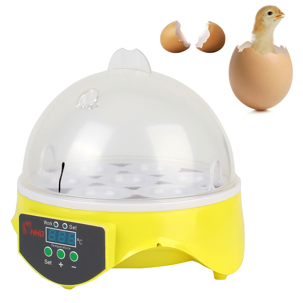Brooder for Chicken Duck Bird Pigeon Adjustable Digital Temperature Mini Egg Incubator 7 Egg Automatic Poultry Incubator