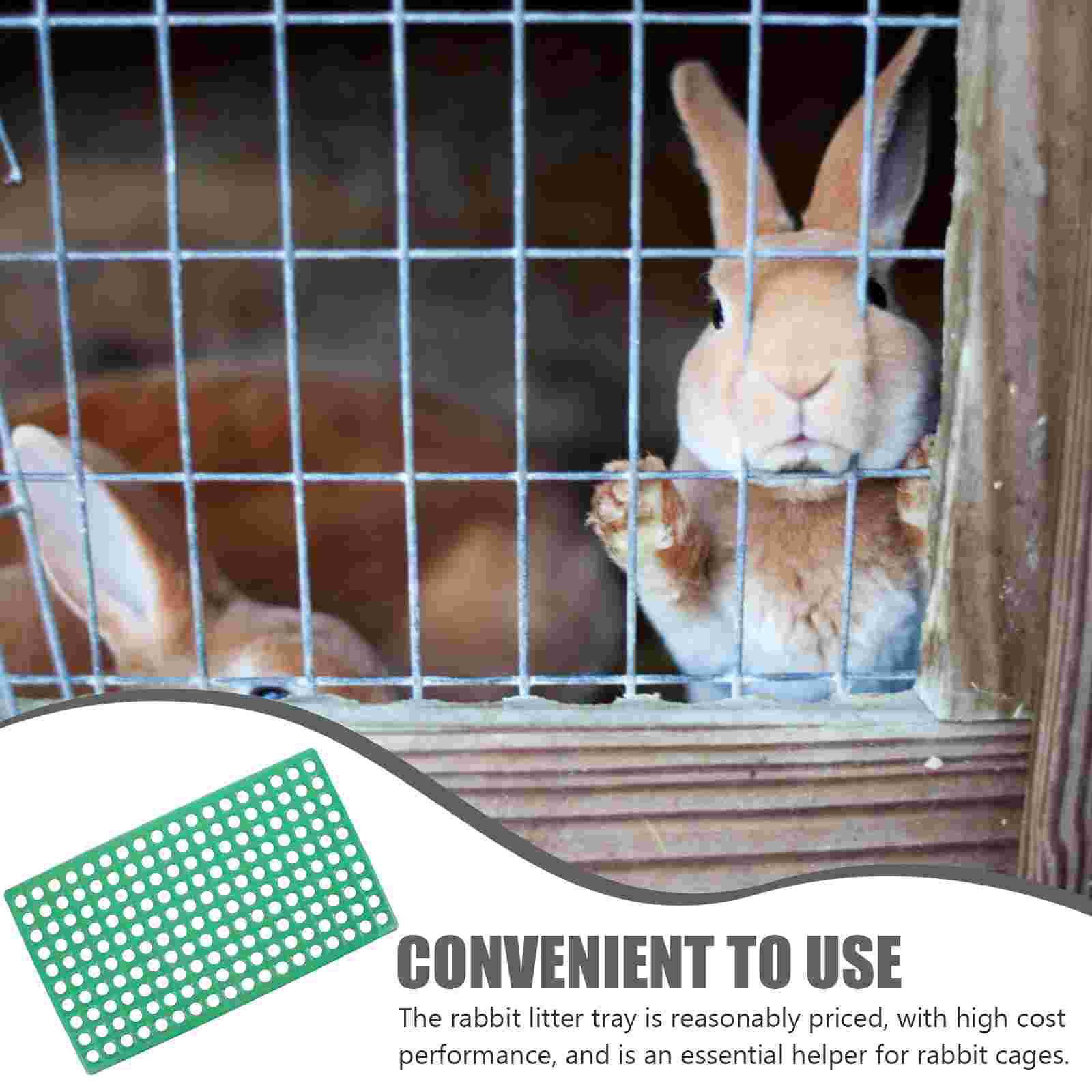 Litter Tray Rabbit Cage Mat Pet Cage Feet Mat Pet Cage Bottom Net Cage Isolation Mat Leaky Board for Bunny Rabbit Pet Rabbits