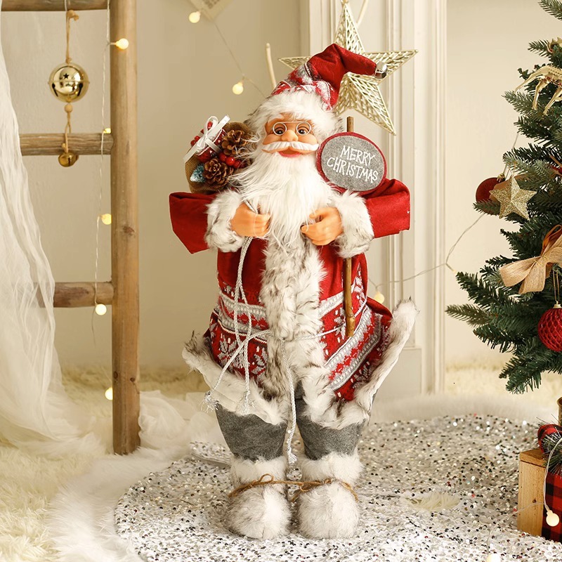 Merry Christmas Santa Claus Doll Window Decor - Large 60cm, for 2024 Happy New Year