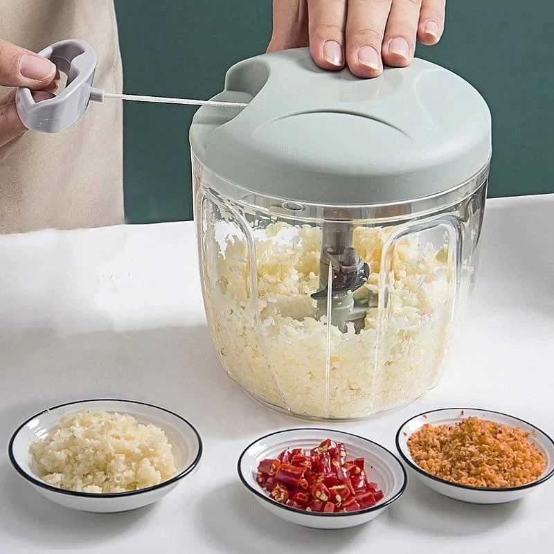 500/900ML Hand Chopper Manual Rope Food Processor Silcer Shredder Salad Maker Garlic Onion Cutter Kitchen Tool AccessoriesXJ240903