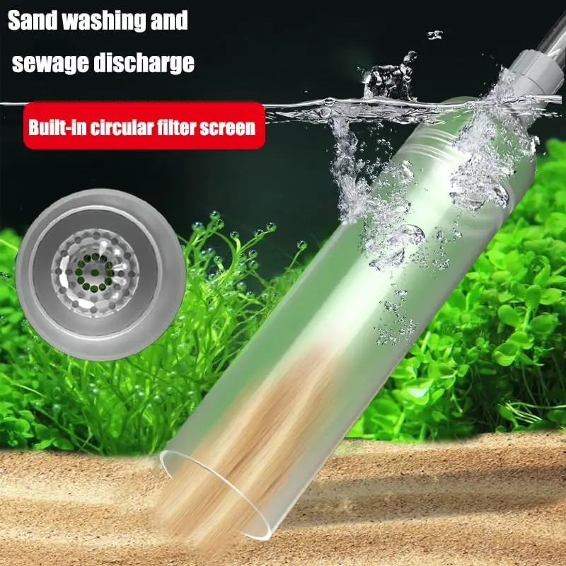 Large Fish Tank Aquarium Siphon Vacuum Gravel/Sand Washing and Water Change Cleaning Tool Kit with Extension Tube fish tank