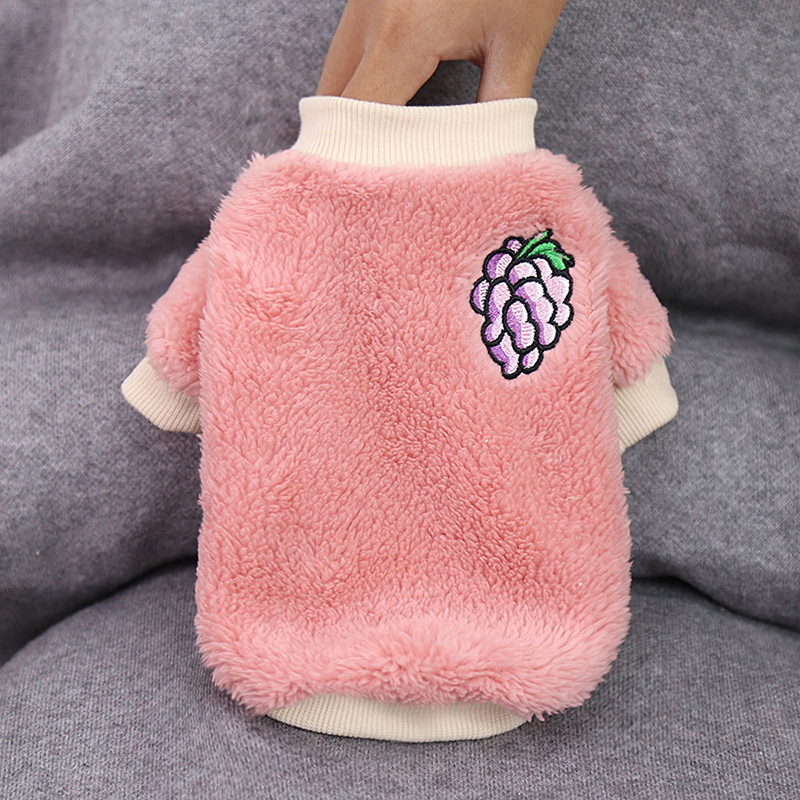 Cute Fruit Print Dog Hoodies Warm Pet Dog Clothes Luxury Puppy Coat Jacket Winter Cat Pullover Chihuahua French Bulldog Clothes