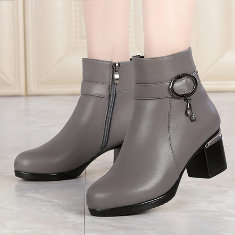 AIYUQI Women Winter Wool Boots 2024 New Genuine Leather Ladies Ankle Boots Big Size Warm Trend Female Booties