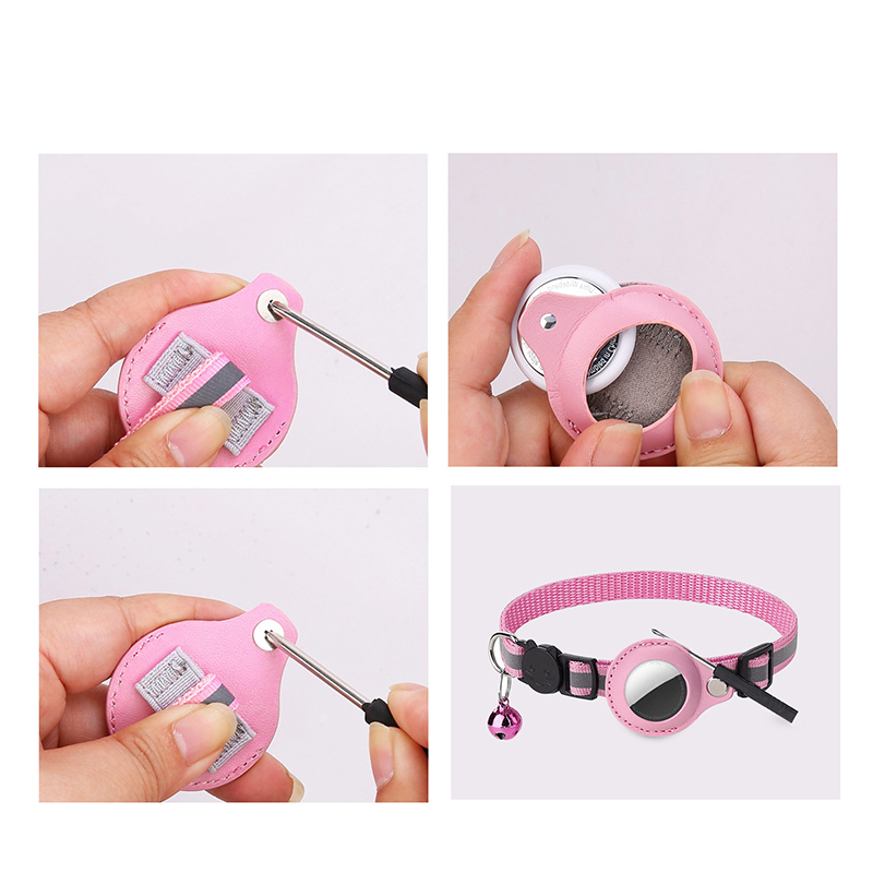 Suitable for pet Airtag tracker protective cover to prevent loss of pet positioning collar, cat reflective bell collar
