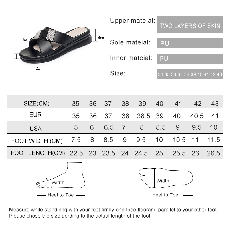 AIYUQI Women's Slippers Summer 2024 New Genuine Leather Women's Slippers Wedge Large Size Slippers Ladies