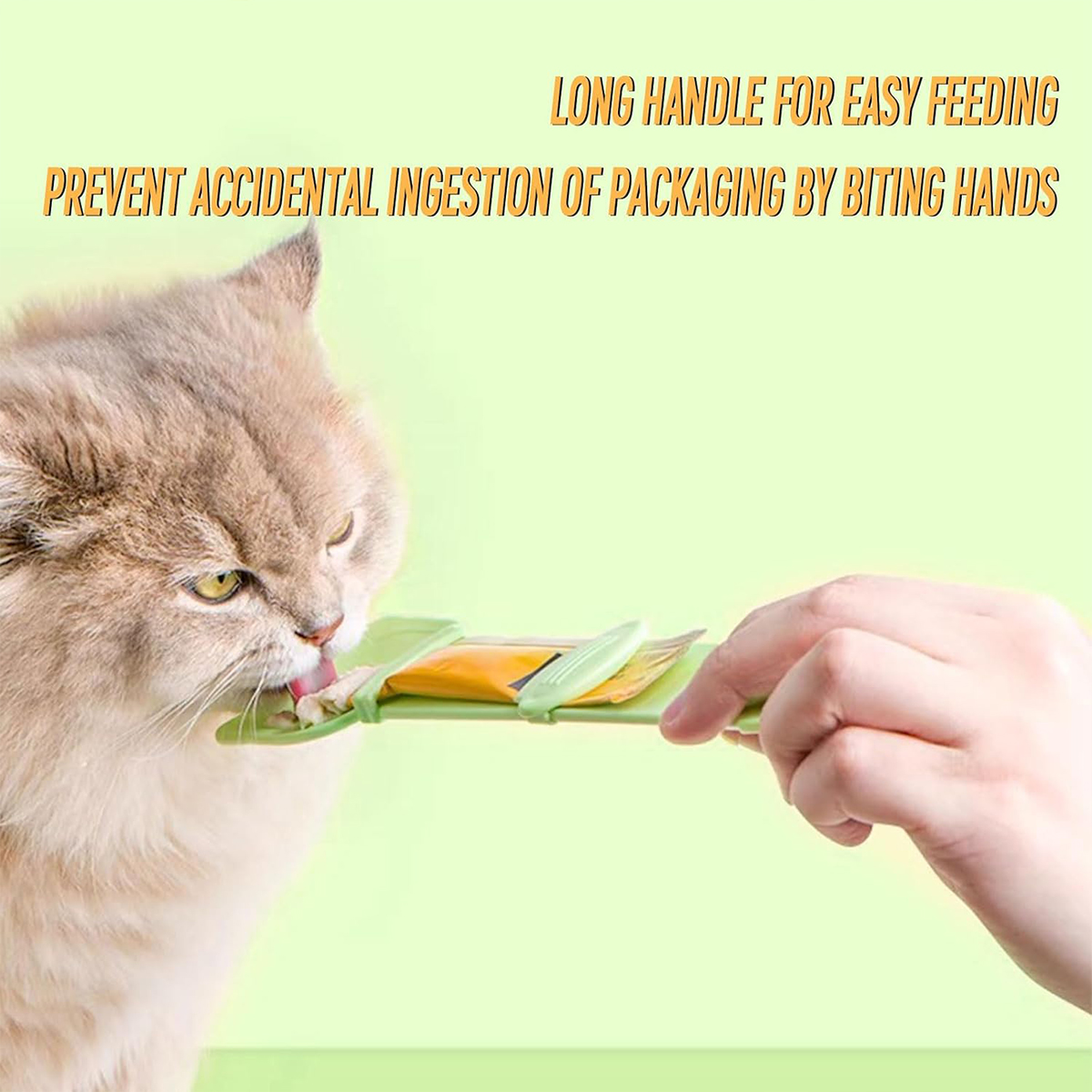 Cat Strip Feeder Food-Grade Cat Wet Treat Dispenser Spoon Easy Cat Food Feeding Spoon Long Handle Cat Strip Squeeze Spoon Dog Fe