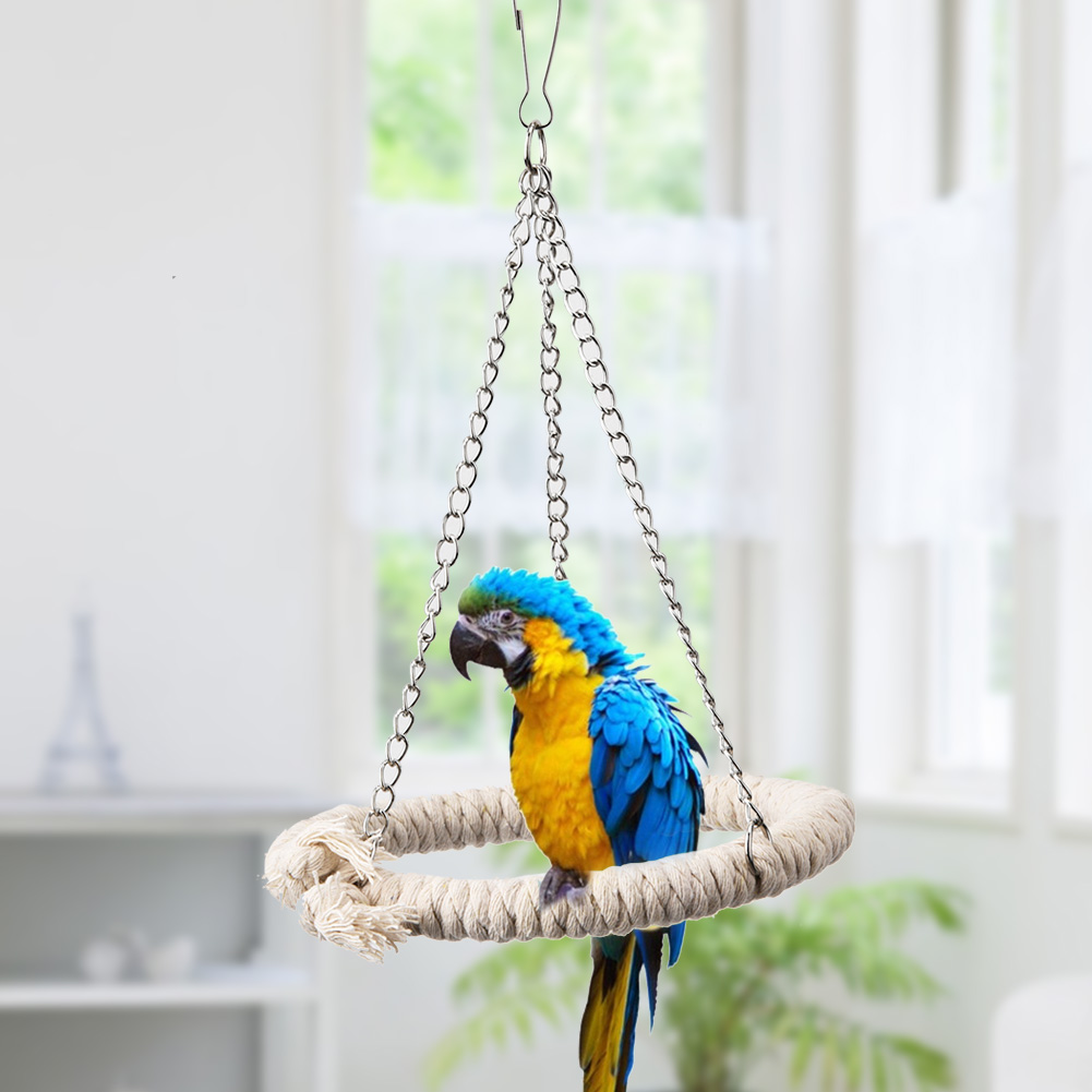 Parrot Toy Bird Toy Cotton Rope Swing Stand Climbing Ladder Ring Soft Bed Parrot Cotton Rope
