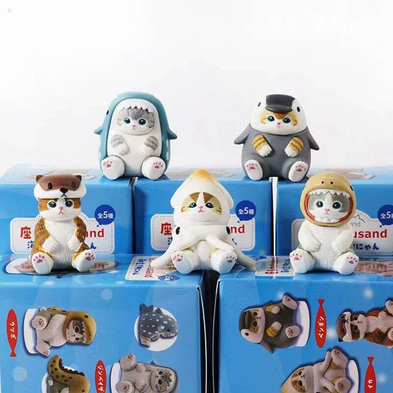 Mofusand Box Shark Cat Figure Toys Cos Marine Organism Dolls Bd Bag Decoration Kids Christmas Gift