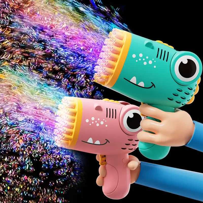 Dinosaur Bubble Gun 40 Hole Bubble Gun Automatic Bubble Gun Soap Gun Bathtub Toy Childrens Toy (excluding battery)W240902