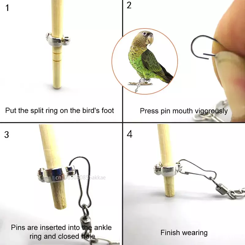 1Pc Parrot Foot Rings Metal Pet Bird Leg Rings Outdoor Fly Training Activity Anti-Lost Opening Clip Leash Accessories 4-12mm