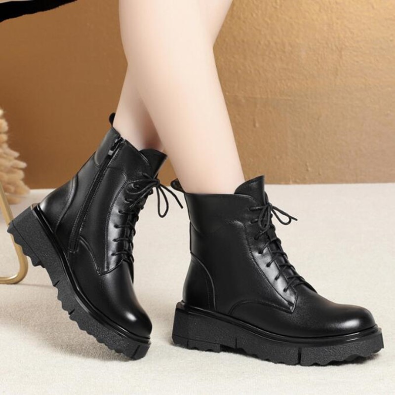AIYUQI Ladies Winter Marton Boots 2024 New Large Size Women Ankle Boots Genuine Leather Wool Warm Non-slip Female Snow Boots