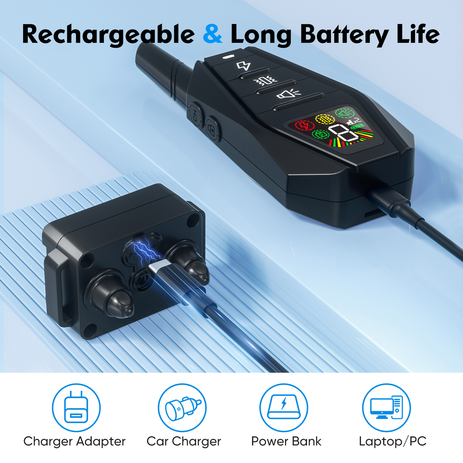 Dog Shock Collar,Training Collar with Remote, 3 Training Modes, Shock, Vibration and Beep, Rechargeable Electric Shock Collar