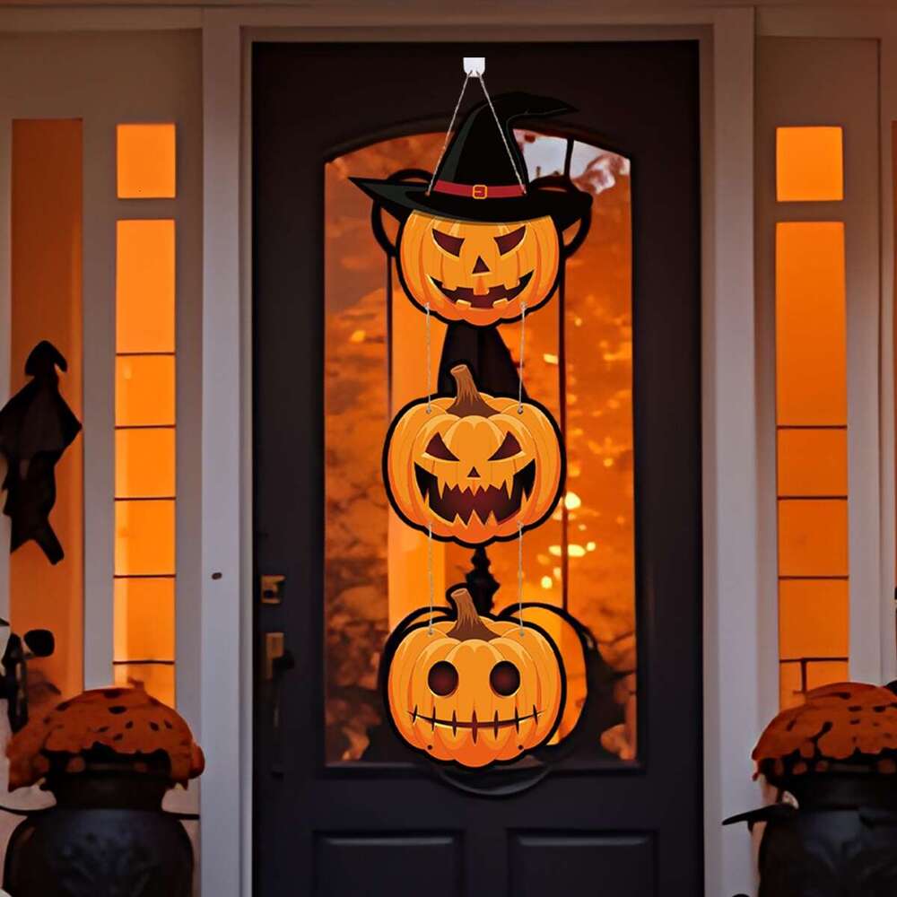 Door Hanging Pendents Decors Pumpkin Bat Happy Halloween Ghost Horror Party Decorations for Home 2024